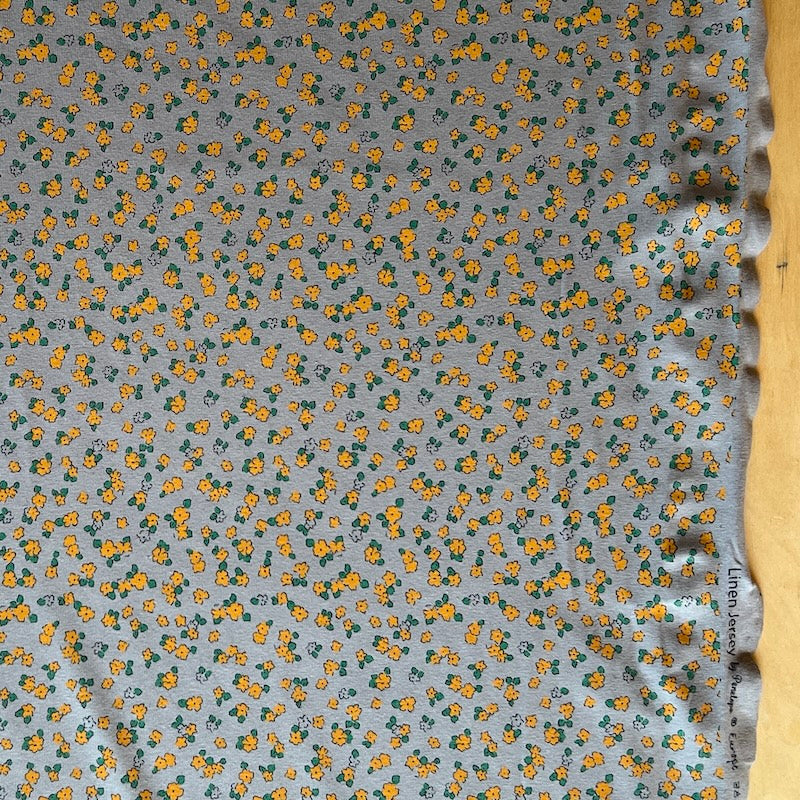 Verhees - Linen Blend Jersey - Golden Floral on Gray