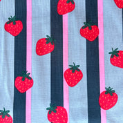 Verhees - Cotton Jersey - Blue Strawberry Stripe