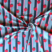 Verhees - Cotton Jersey - Blue Strawberry Stripe