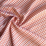 Lino Textile - Linen - Geo Honeycomb - Red & Peach