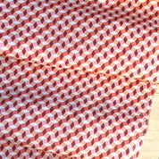 Lino Textile - Linen - Geo Honeycomb - Red & Peach