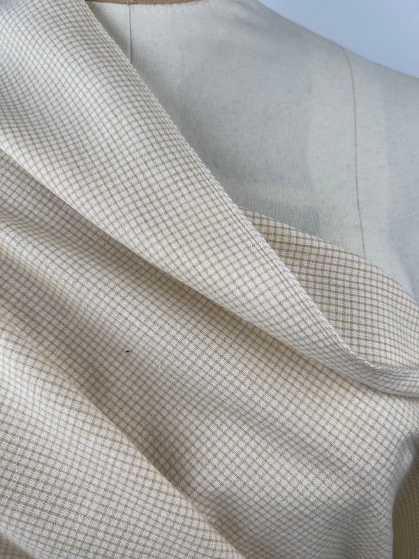 Diamond Textiles - Chatsworth Brushed Cotton - Mini Check - Oatmeal