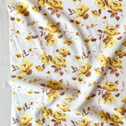 SALE - Ermani - Printed Linen - Muscade - Yellow Floral