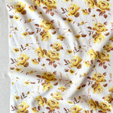 SALE - Ermani - Printed Linen - Muscade - Yellow Floral