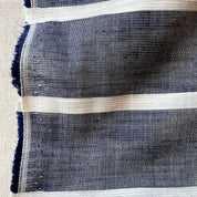 SALE - Ermani - Yarn Dyed Linen - Textured Stripe - Navy and White