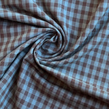 Diamond Textiles - Country Vintage - 1/4" Gingham - Dusky Blue & Cocoa