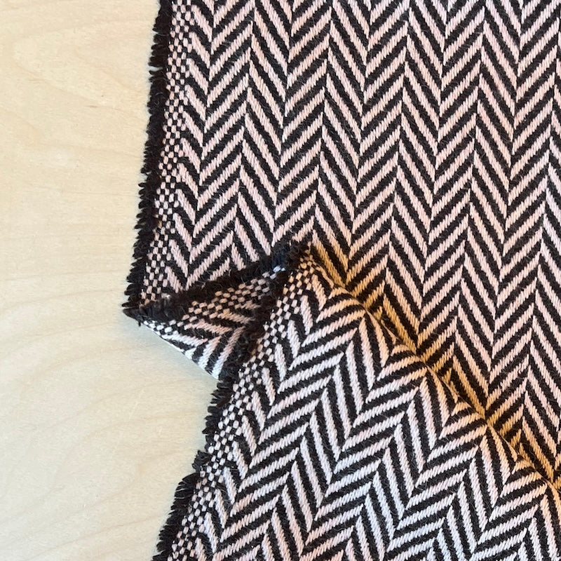 Deadstock - Wool Blend Herringbone - Pink & Brown