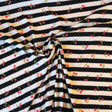 Deadstock - Cotton Jersey - Cherry Stripe - Black & White