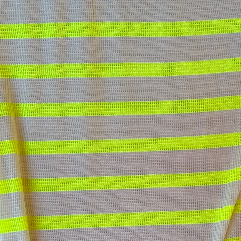 Deadstock - Cotton Waffle Knit - Neon & Cream