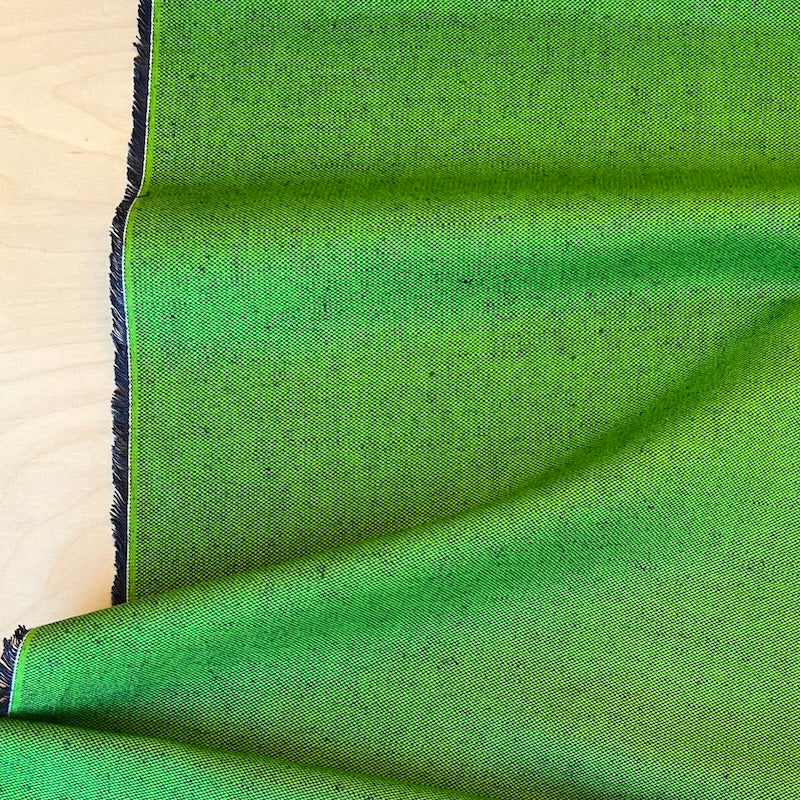 Deadstock - Linen/Cotton Canvas - Apple Green & Navy