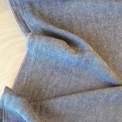 Deadstock - Cotton Flannel - Navy & White Herringbone