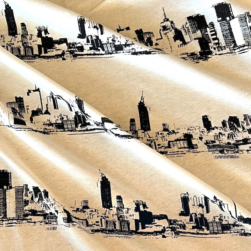 Deadstock - Jersey - Cream & Black Cityscape