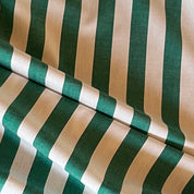 Deadstock - Cotton Poplin - Green & White Stripe