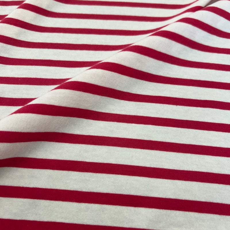 Deadstock - Jersey - Magenta & White Stripe