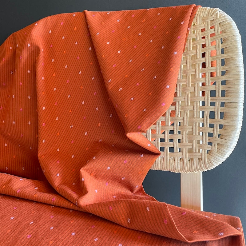 Anna Maria Textiles - Yarn-Dyed Wovens -  Garden Variety - Channeling - Rust