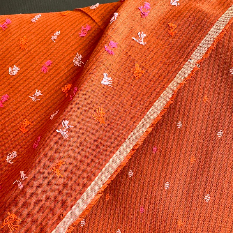 Anna Maria Textiles - Yarn-Dyed Wovens -  Garden Variety - Channeling - Rust