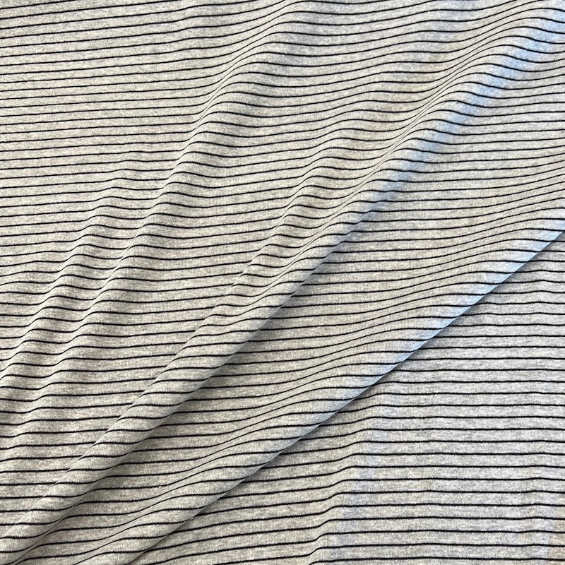 Deadstock - Jersey - Heather Gray & Black Stripe
