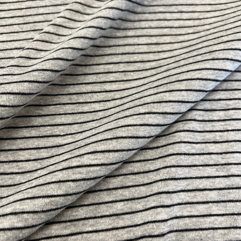 Deadstock - Jersey - Heather Gray & Black Stripe