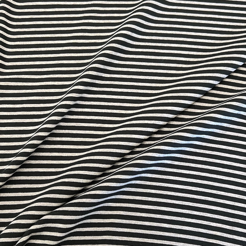 Deadstock - Jersey - Black & Heather Gray Stripe