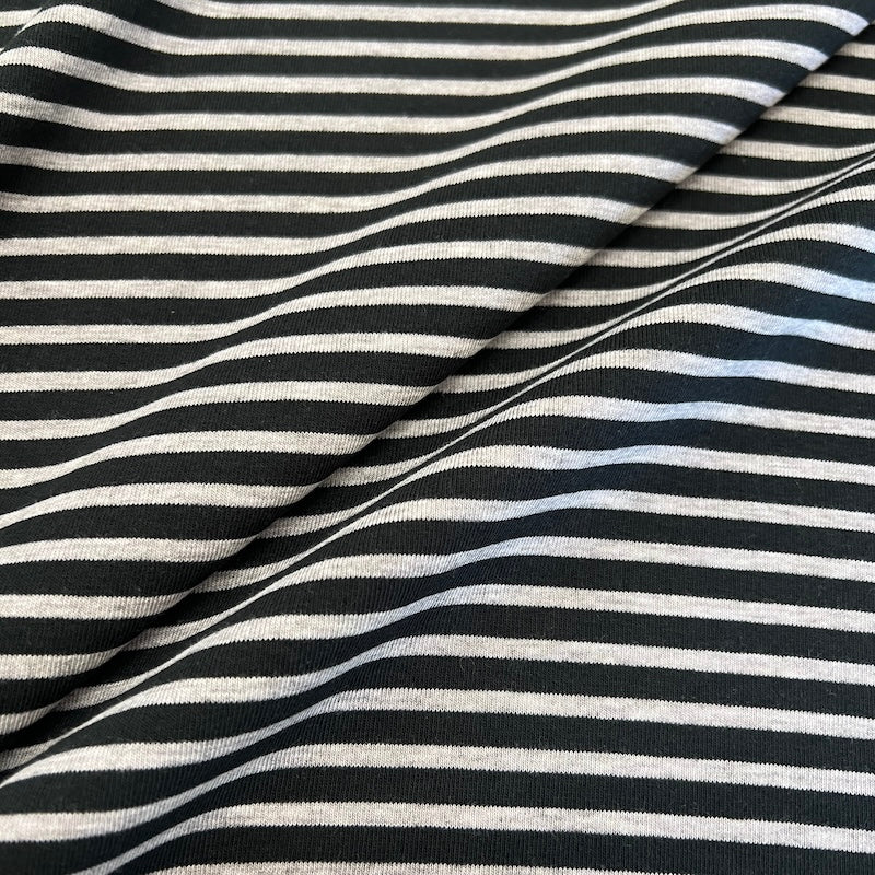 Deadstock - Jersey - Black & Heather Gray Stripe