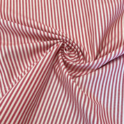 Deadstock - Cotton Twill - Red & White Ticking Stripe