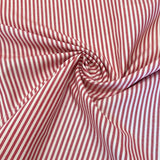 Deadstock - Cotton Twill - Red & White Ticking Stripe