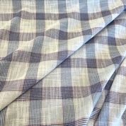 Deadstock - Linen/Cotton Blend - White, Blue & Red Plaid
