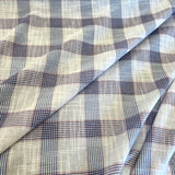 Deadstock - Linen/Cotton Blend - White, Blue & Red Plaid