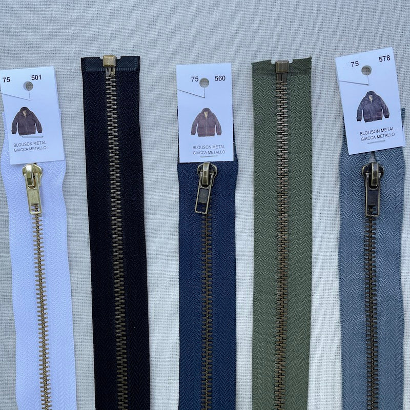 Separating Jacket Zipper - Metal Teeth - 75 cm - Various Colors