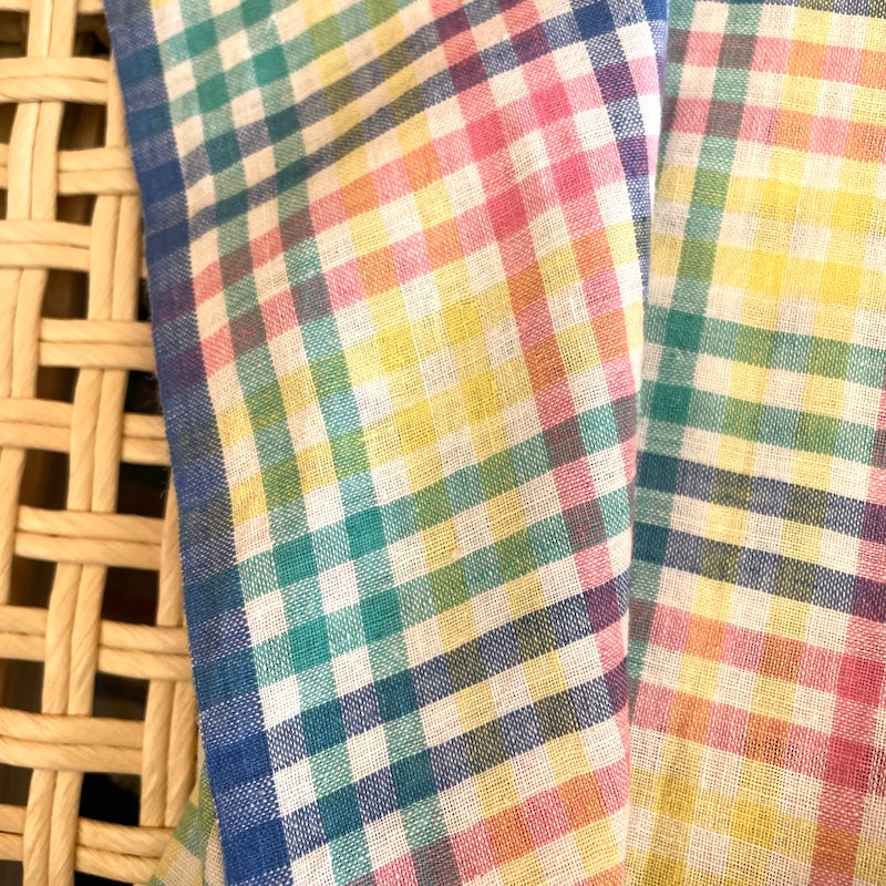 Khadi - Handwoven Cotton - Rainbow Check