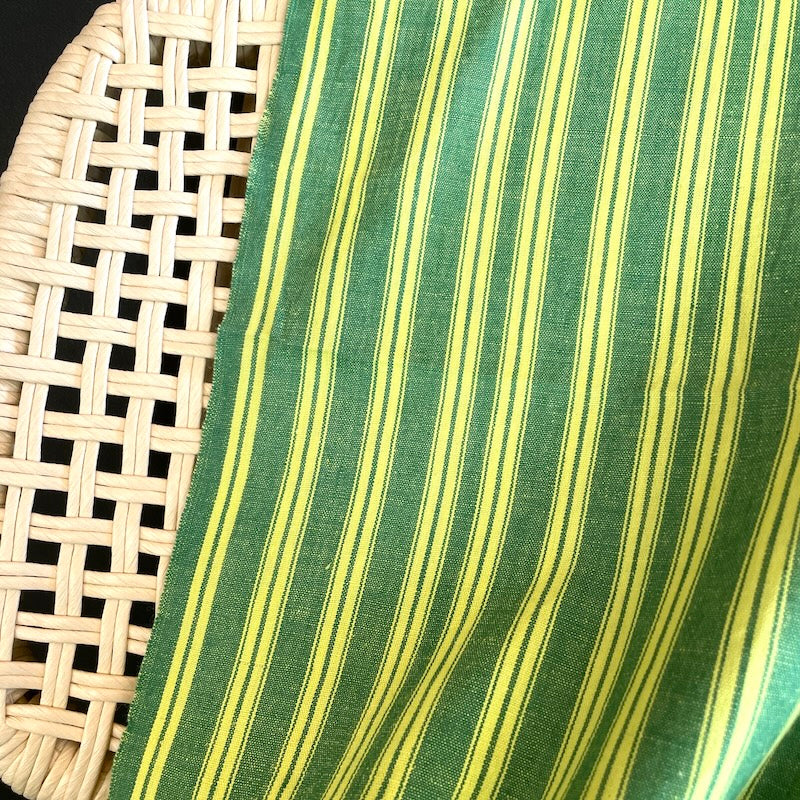 Khadi - Handwoven Cotton - Lime Stripe