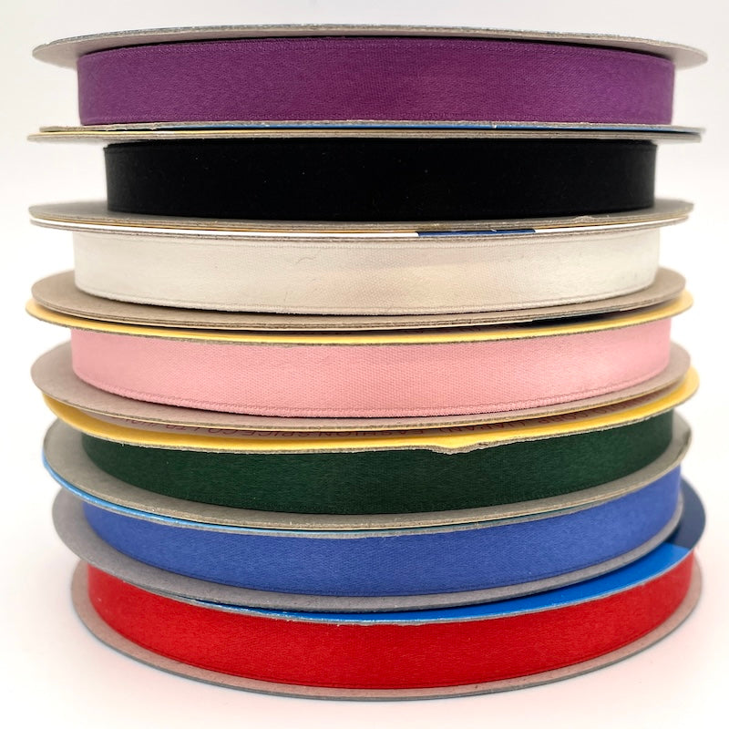 Double Faced Silk Satin Ribbon - 9mm - Various Colors
