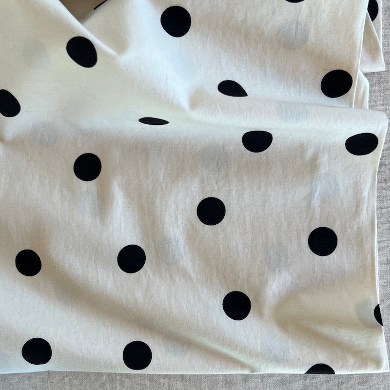 Hokkoh - Cotton Broadcloth - Polka Dot - Black on Cream