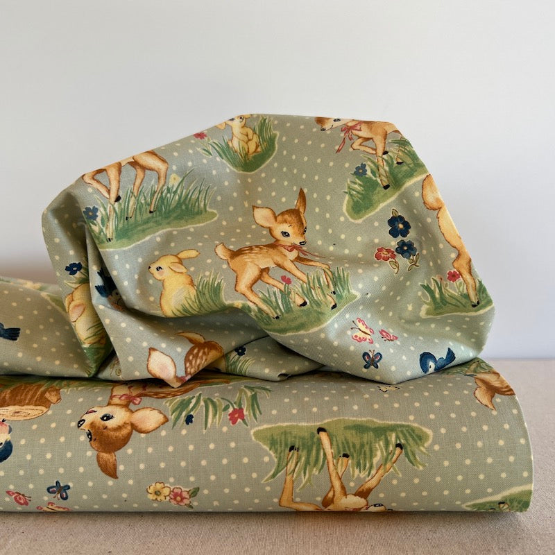 un/nö - Cotton Sheeting - Bunnies and Fawn fabric