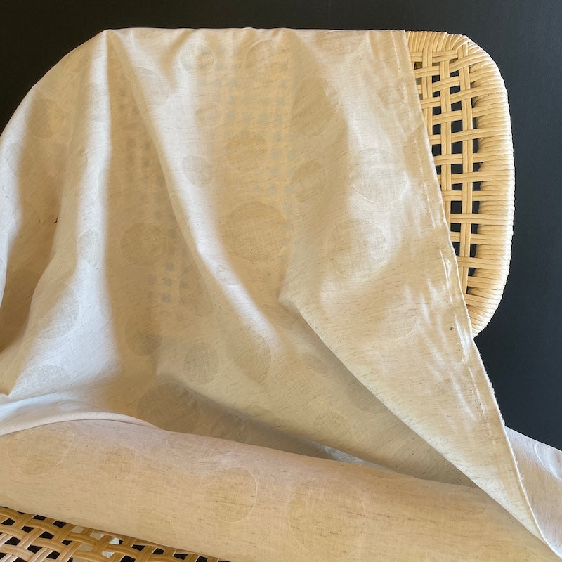 Kokka - Salt Shrunk Cotton Linen Sheeting - Dots - Natural