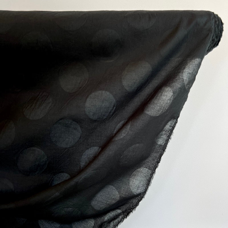 Hokkoh - Cotton Voile - Sheer Woven Dots - Lawn - Black