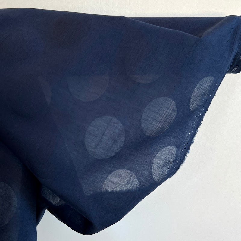 Hokkoh - Cotton Cotton Lawn - Sheer Woven Dots - voile - Navy