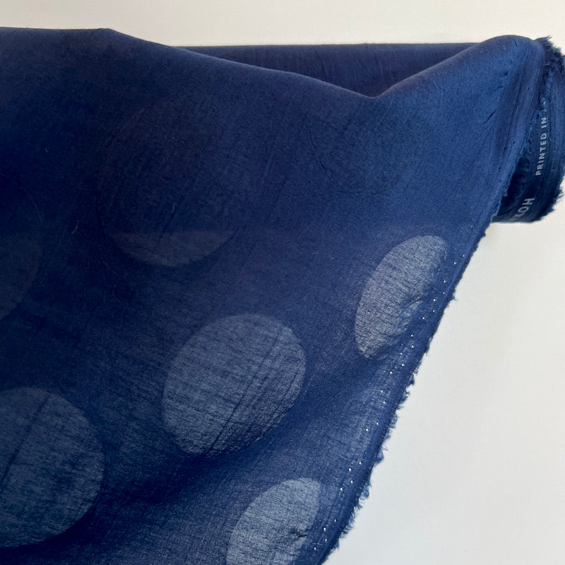 Hokkoh - Cotton Voile - Sheer Woven Dots - Lawn - Navy