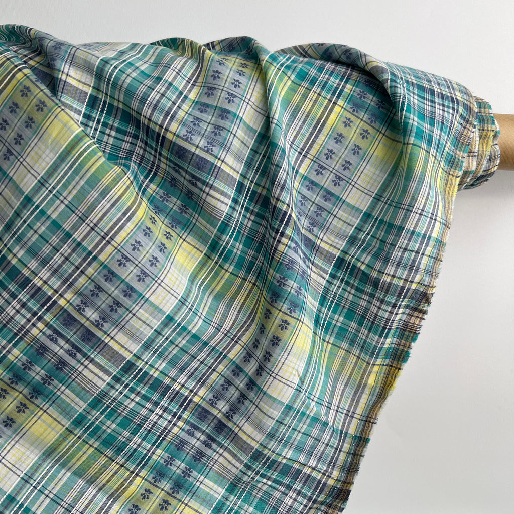 Yardblox - Cotton Jacquard - Plaid - Blue