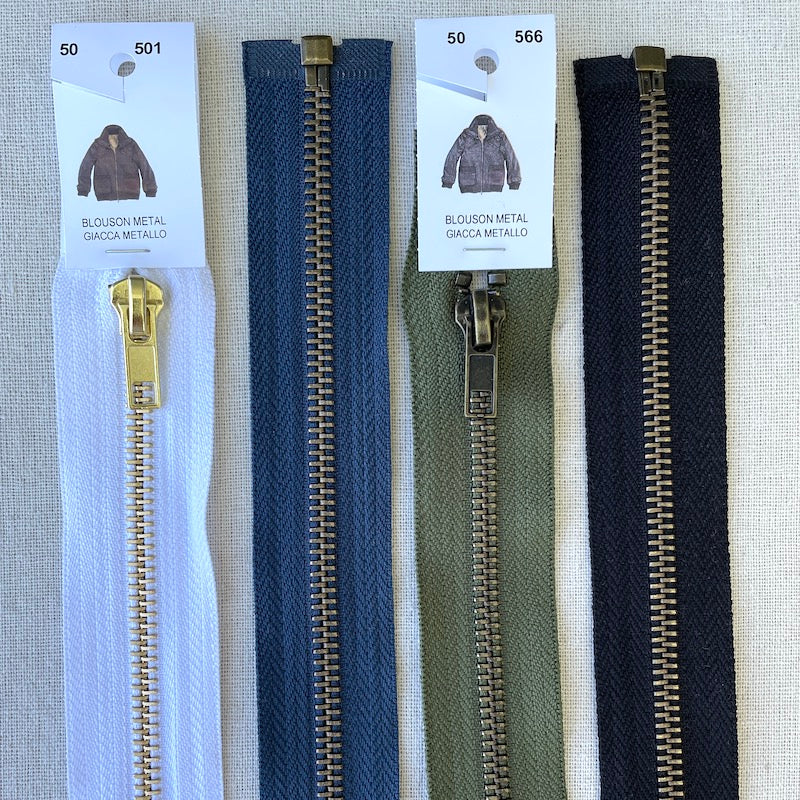 Separating Jacket Zipper - Metal Teeth -  50 cm - Various Colors