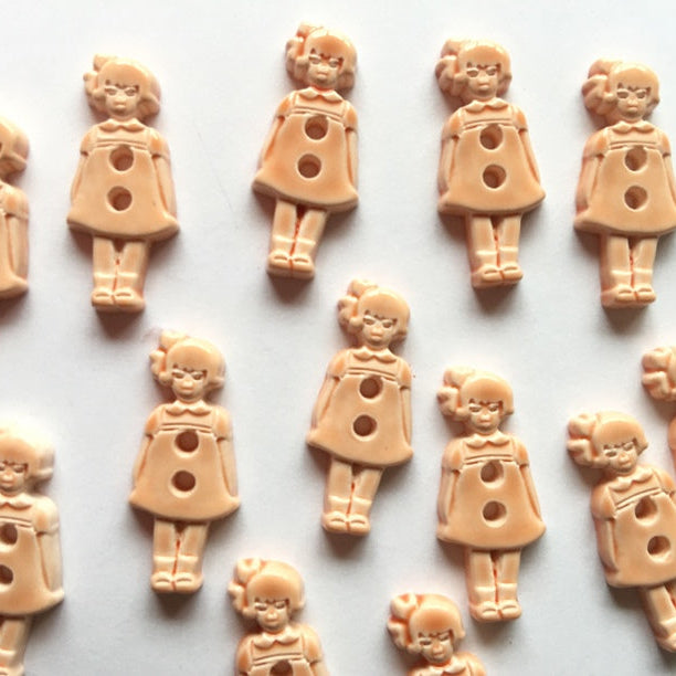 Textile Garden - Polyester Button - 22mm - Child - Peach