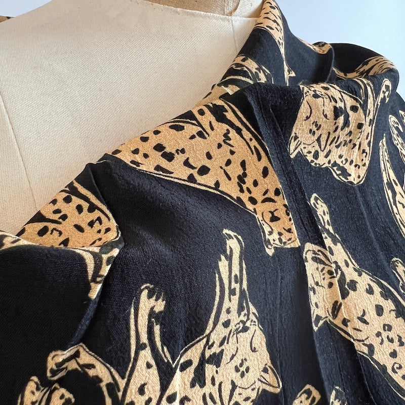 Fabric Godmother - Viscose Crepe - Shadow Leopard - Black