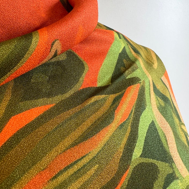 Fabric Godmother - Deadstock Viscose Crepe - Jungle Leaf