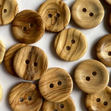 Textile Garden - Olive Wood Buttons -  Rounded - Various Sizes