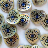 Textile Garden - Shell Charm - 18mm - Heart Shape Eye