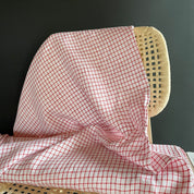 SALE–Irish Linen - Keady Linen Checks - Red and White