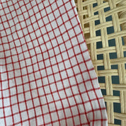 SALE–Irish Linen - Keady Linen Checks - Red and White