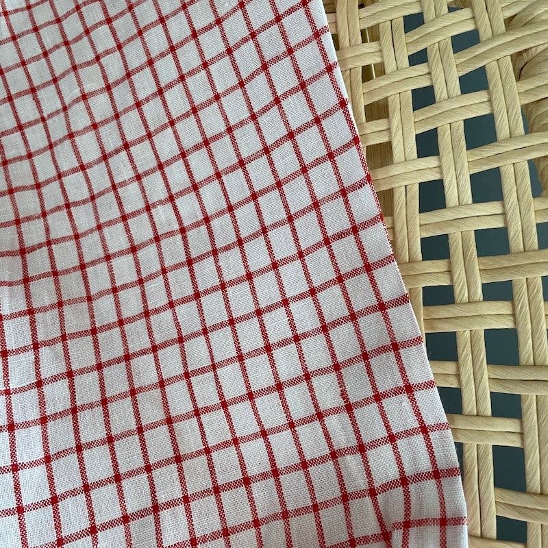 Irish Linen - Keady Linen Checks - Red and White