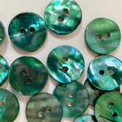 Textile Garden - Abalone Shell Button - 15mm -  Various Colors