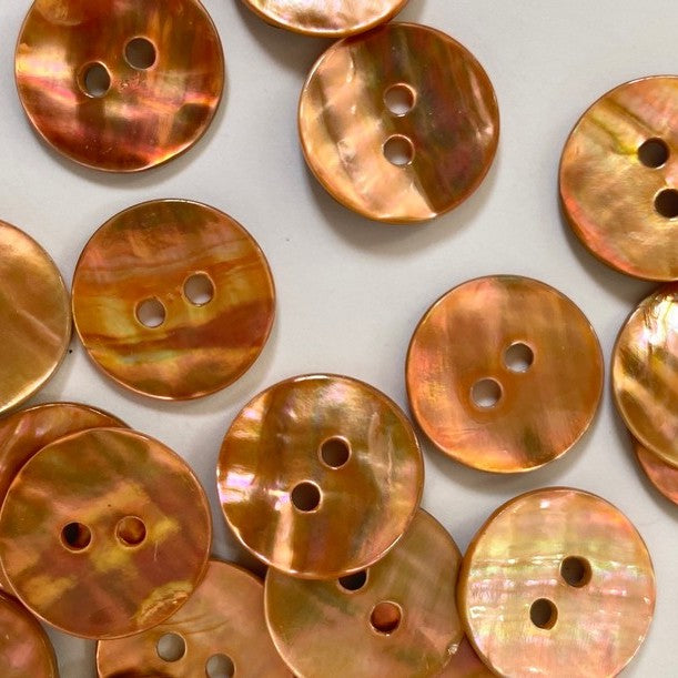 Textile Garden - Abalone Shell Button - 15mm -  Various Colors